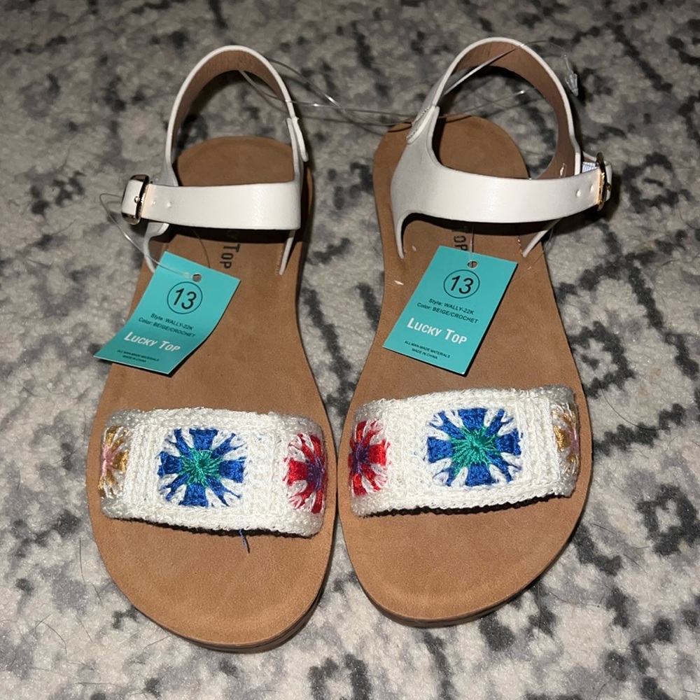 Size 13 Lucky Top Crochet Sandals